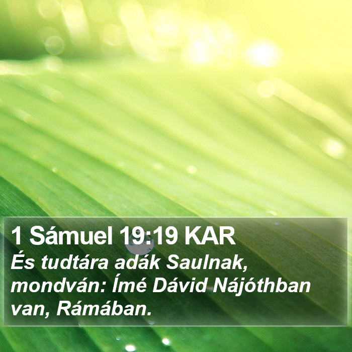 1 Sámuel 19:19 KAR Bible Study