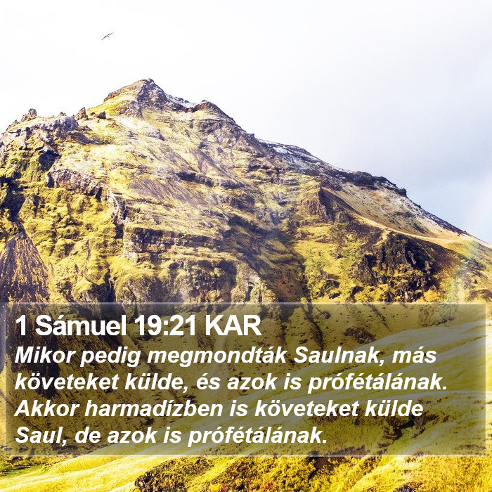 1 Sámuel 19:21 KAR Bible Study