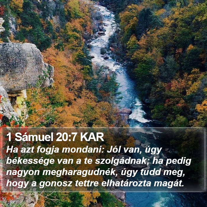 1 Sámuel 20:7 KAR Bible Study