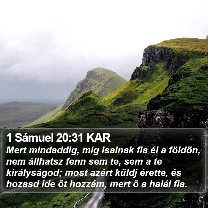 1 Sámuel 20:31 KAR Bible Study