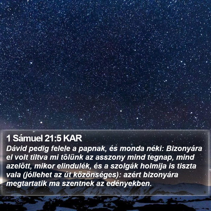 1 Sámuel 21:5 KAR Bible Study