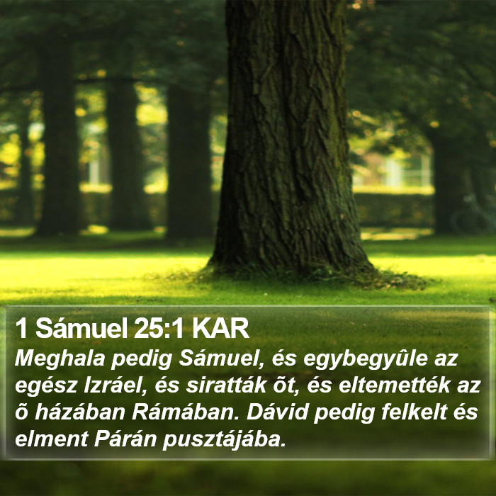 1 Sámuel 25:1 KAR Bible Study