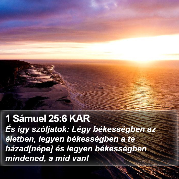 1 Sámuel 25:6 KAR Bible Study