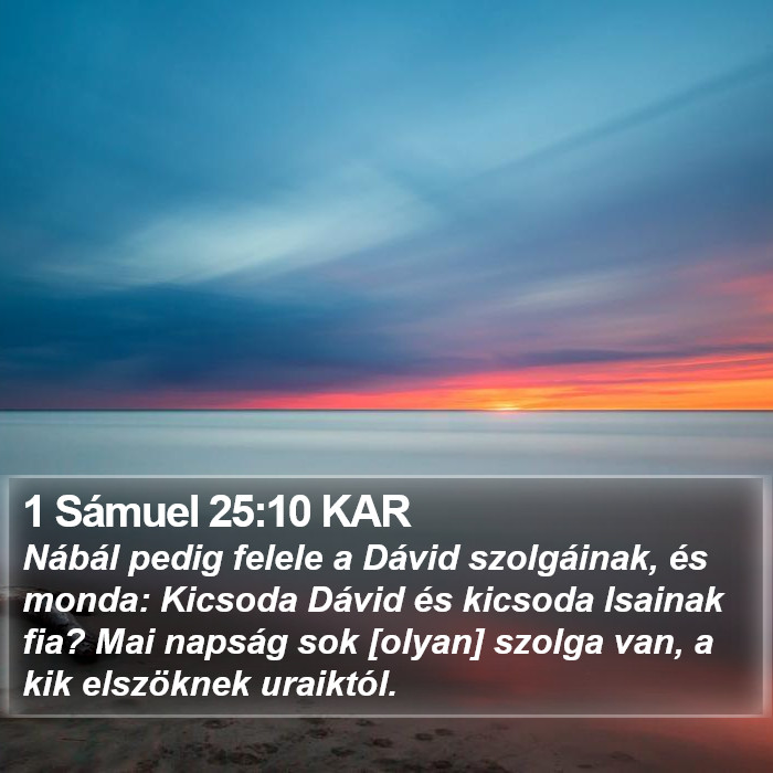 1 Sámuel 25:10 KAR Bible Study