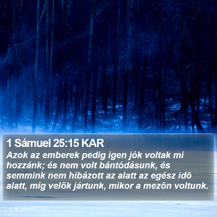 1 Sámuel 25:15 KAR Bible Study