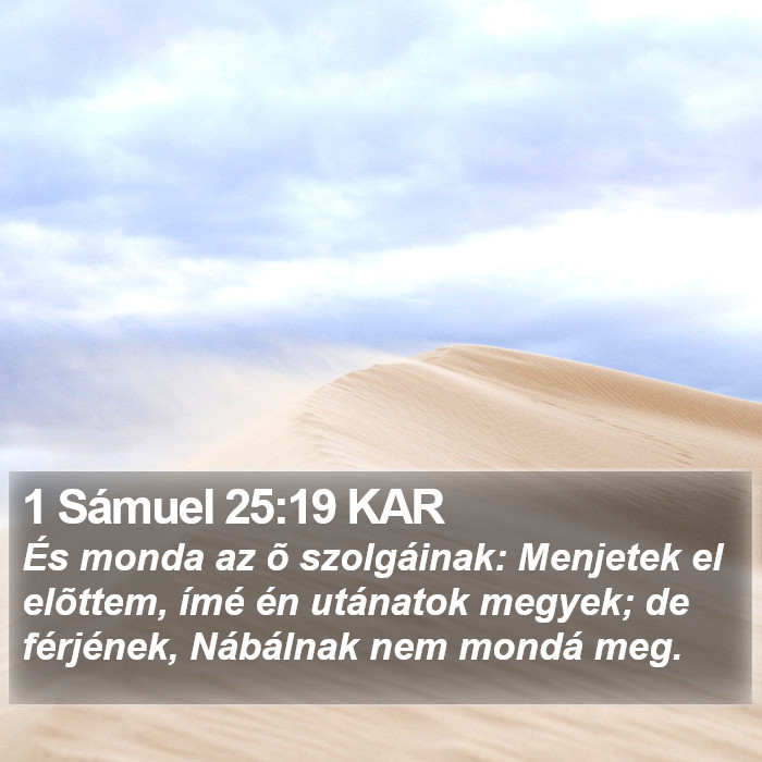 1 Sámuel 25:19 KAR Bible Study