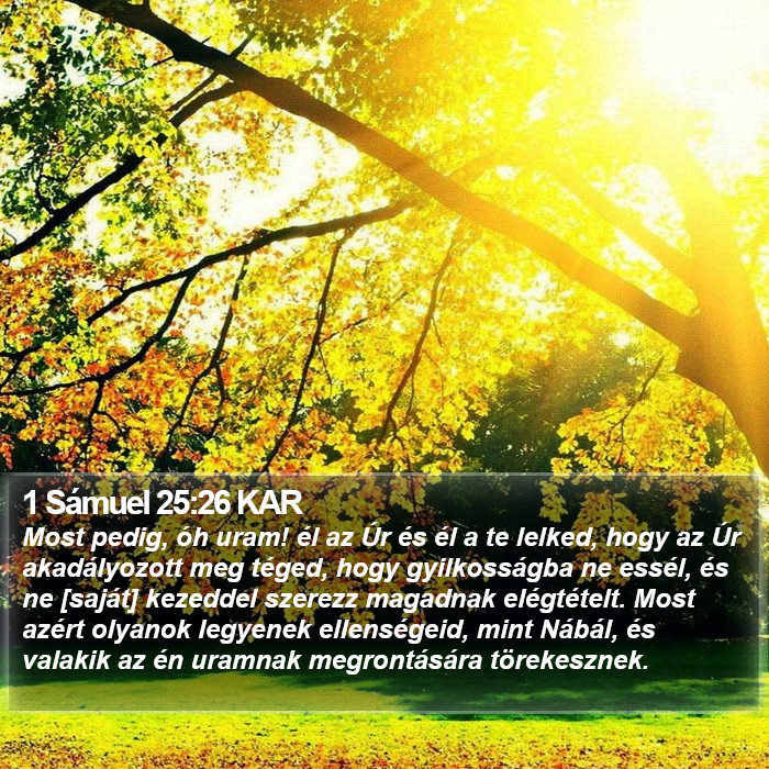 1 Sámuel 25:26 KAR Bible Study