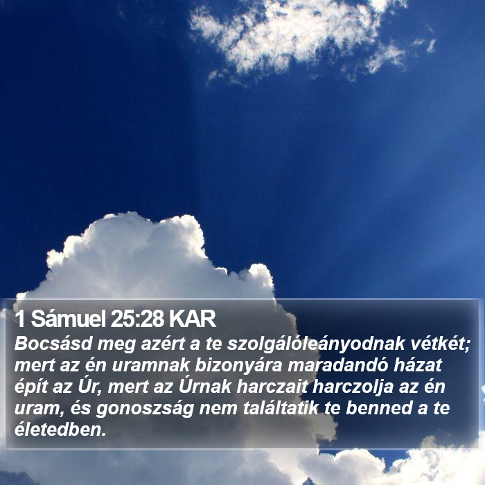 1 Sámuel 25:28 KAR Bible Study