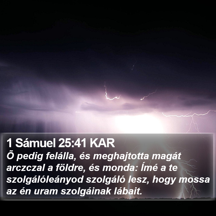 1 Sámuel 25:41 KAR Bible Study