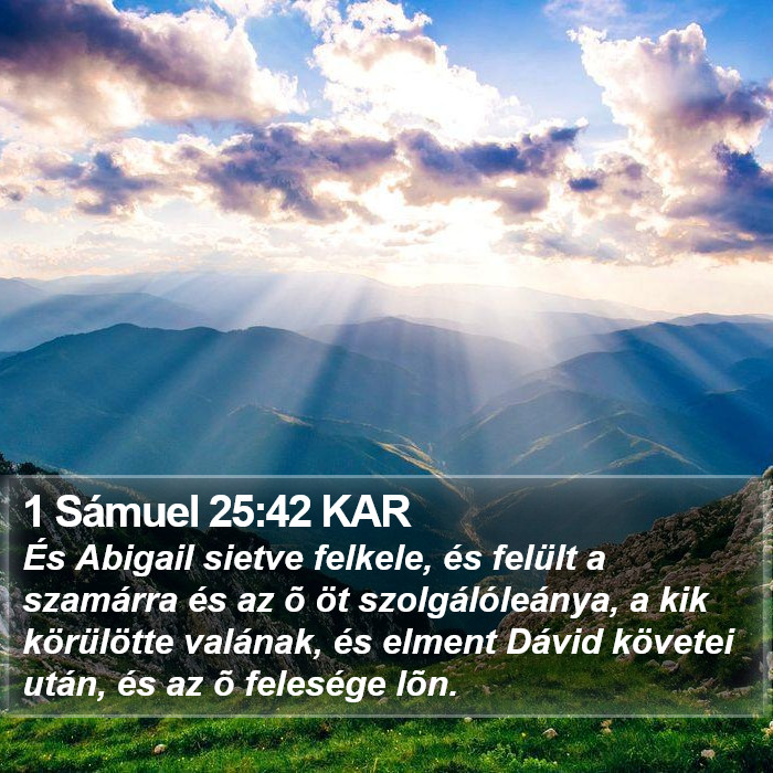 1 Sámuel 25:42 KAR Bible Study