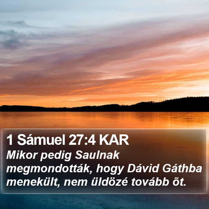 1 Sámuel 27:4 KAR Bible Study