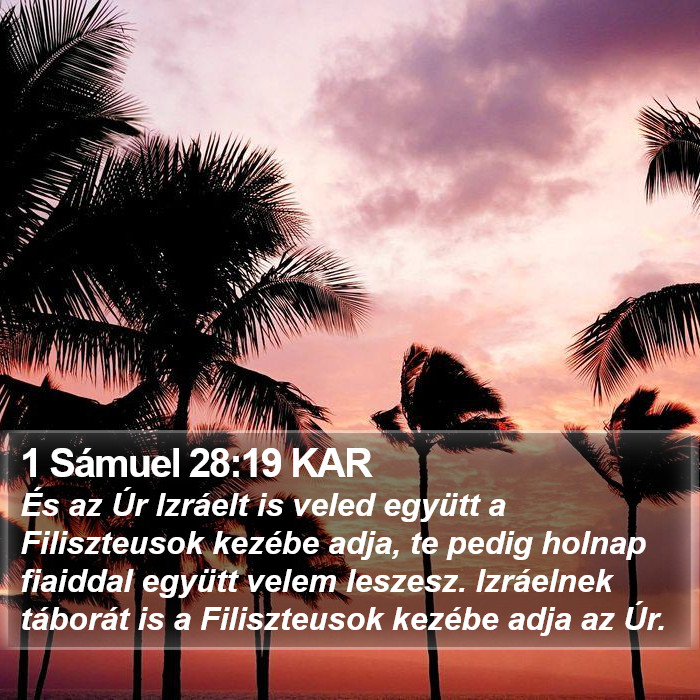 1 Sámuel 28:19 KAR Bible Study