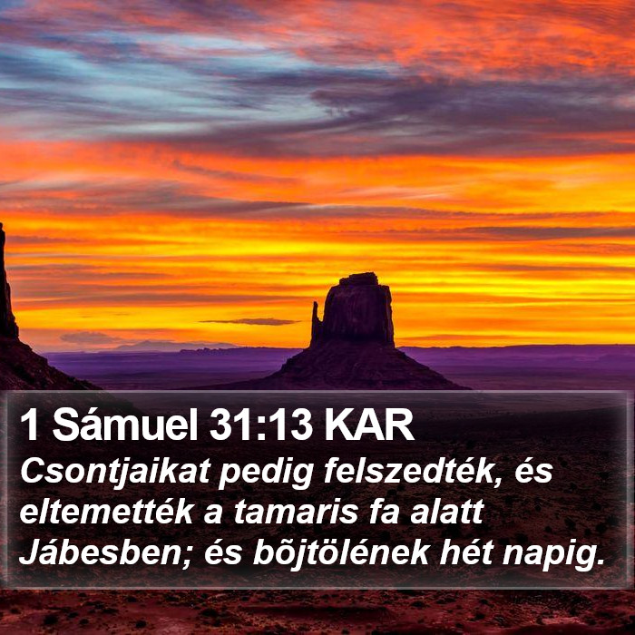 1 Sámuel 31:13 KAR Bible Study