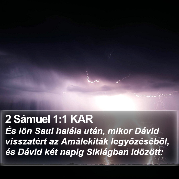 2 Sámuel 1:1 KAR Bible Study