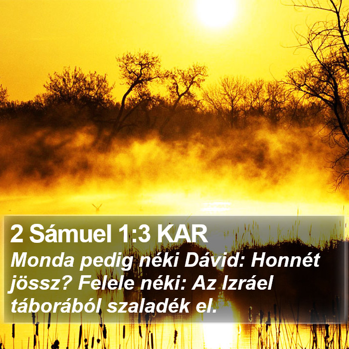 2 Sámuel 1:3 KAR Bible Study