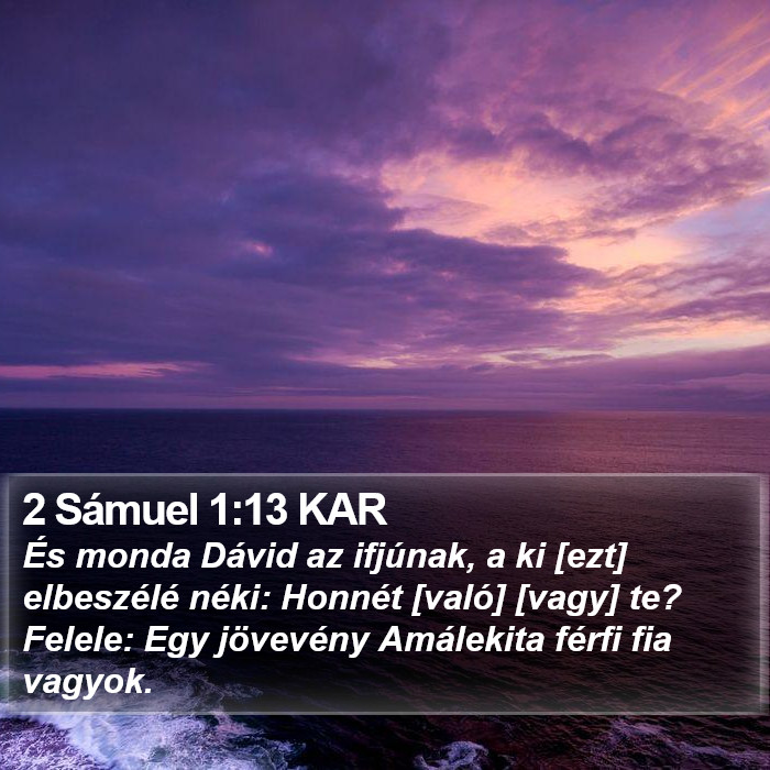 2 Sámuel 1:13 KAR Bible Study