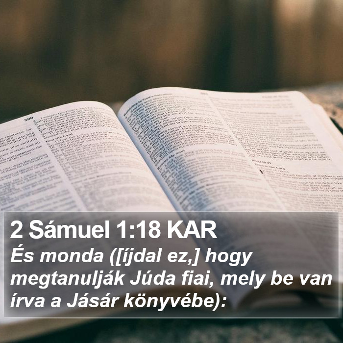 2 Sámuel 1:18 KAR Bible Study