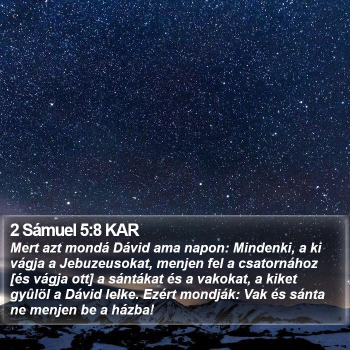 2 Sámuel 5:8 KAR Bible Study
