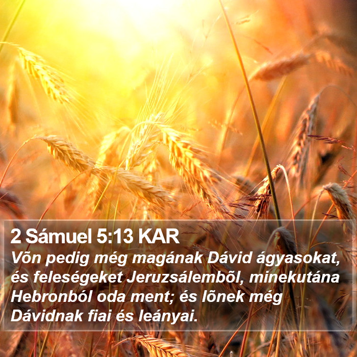 2 Sámuel 5:13 KAR Bible Study