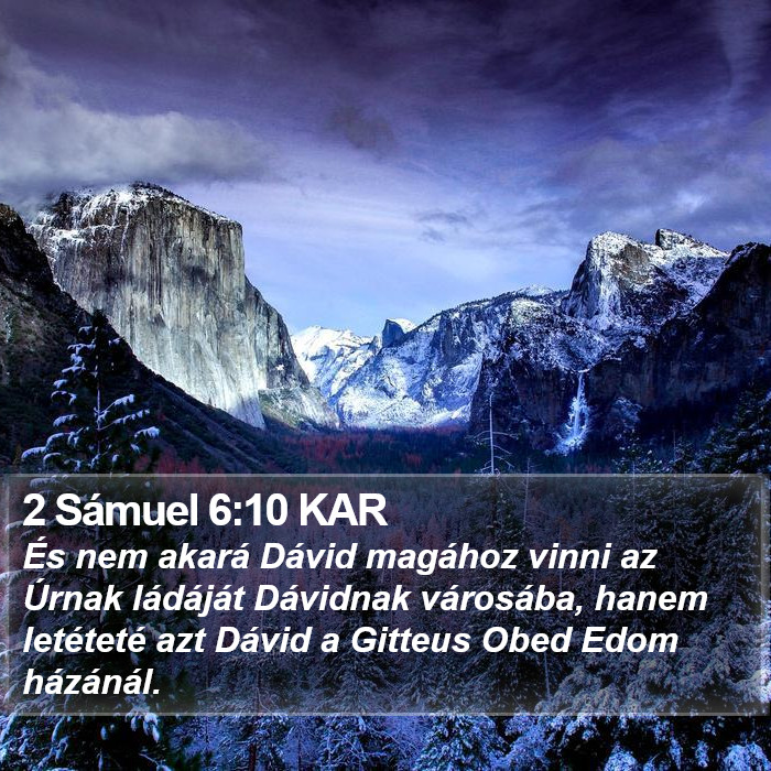 2 Sámuel 6:10 KAR Bible Study