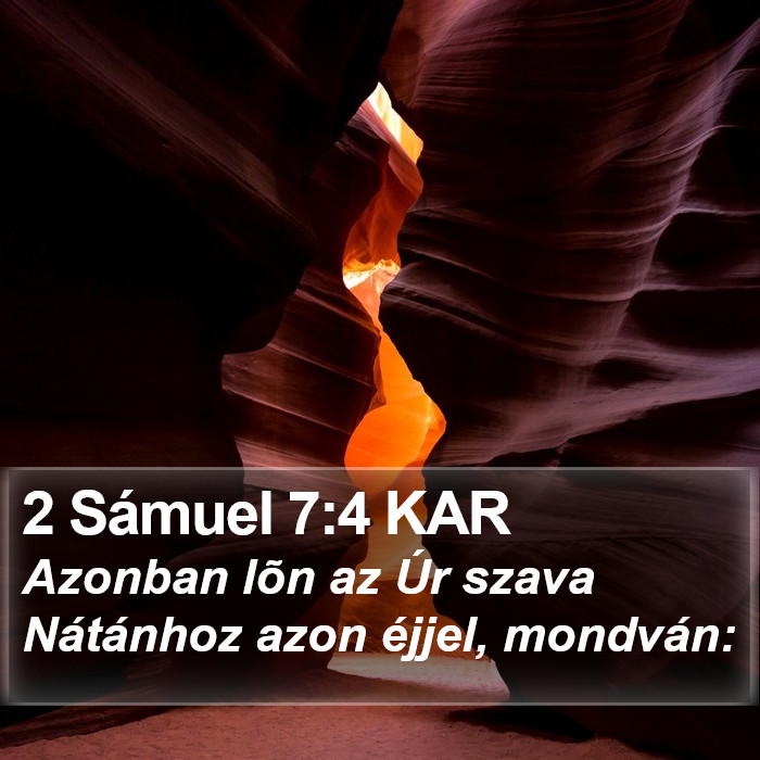 2 Sámuel 7:4 KAR Bible Study