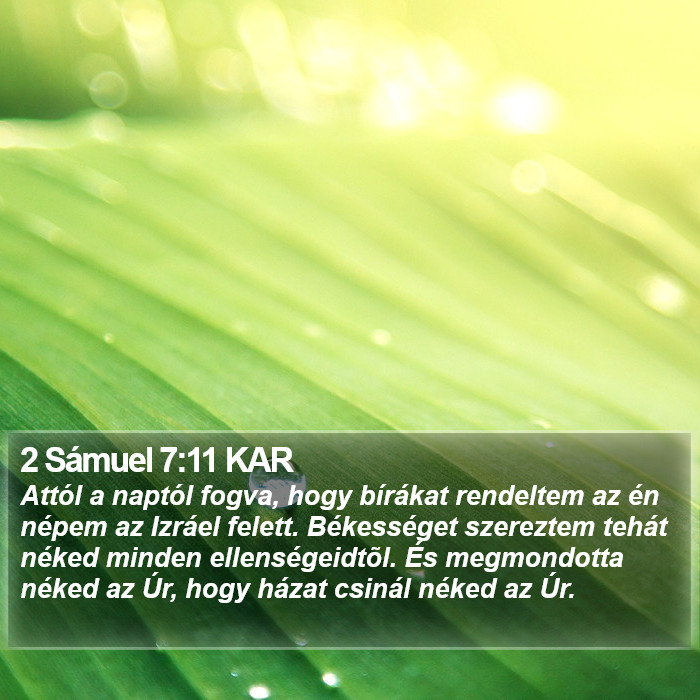 2 Sámuel 7:11 KAR Bible Study