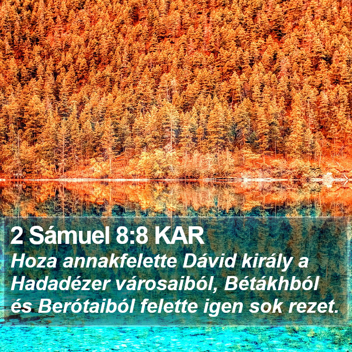 2 Sámuel 8:8 KAR Bible Study