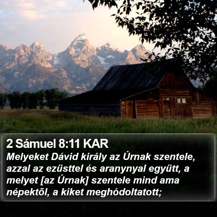 2 Sámuel 8:11 KAR Bible Study