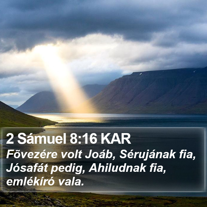 2 Sámuel 8:16 KAR Bible Study