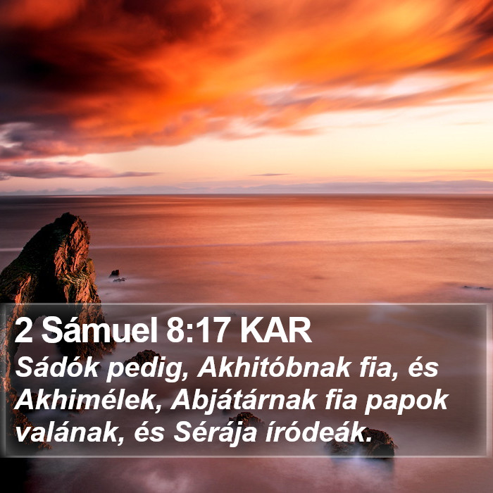 2 Sámuel 8:17 KAR Bible Study