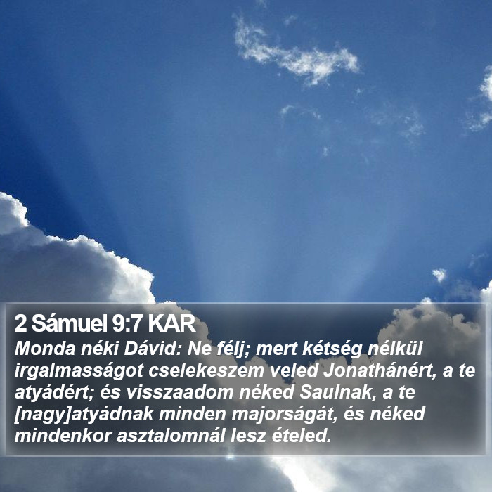 2 Sámuel 9:7 KAR Bible Study