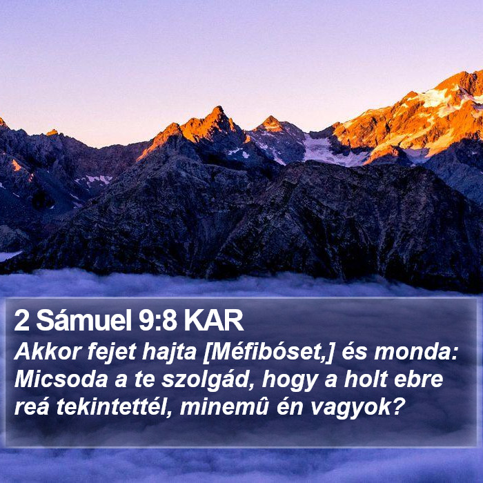 2 Sámuel 9:8 KAR Bible Study