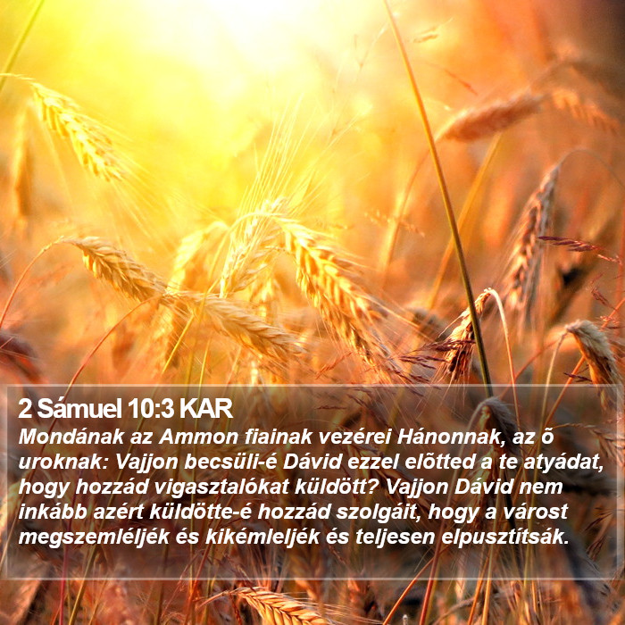 2 Sámuel 10:3 KAR Bible Study