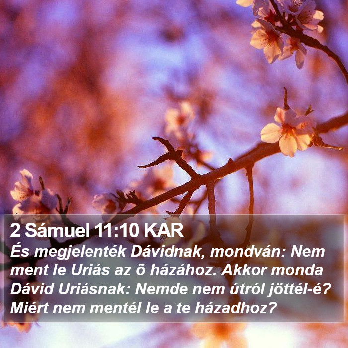 2 Sámuel 11:10 KAR Bible Study