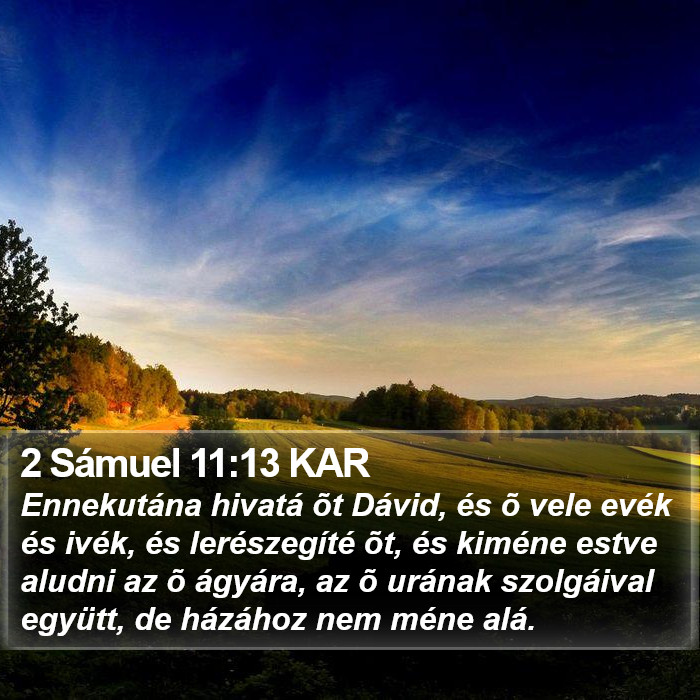 2 Sámuel 11:13 KAR Bible Study