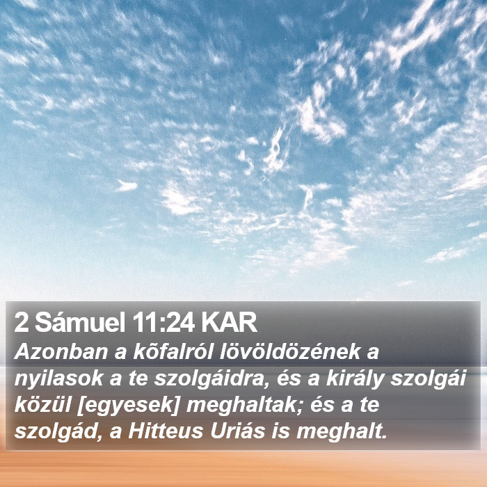 2 Sámuel 11:24 KAR Bible Study