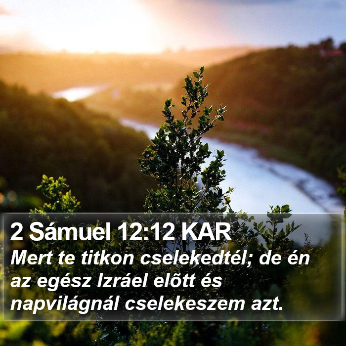 2 Sámuel 12:12 KAR Bible Study