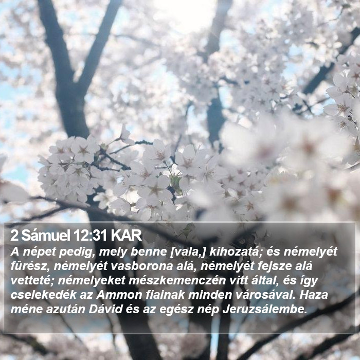 2 Sámuel 12:31 KAR Bible Study