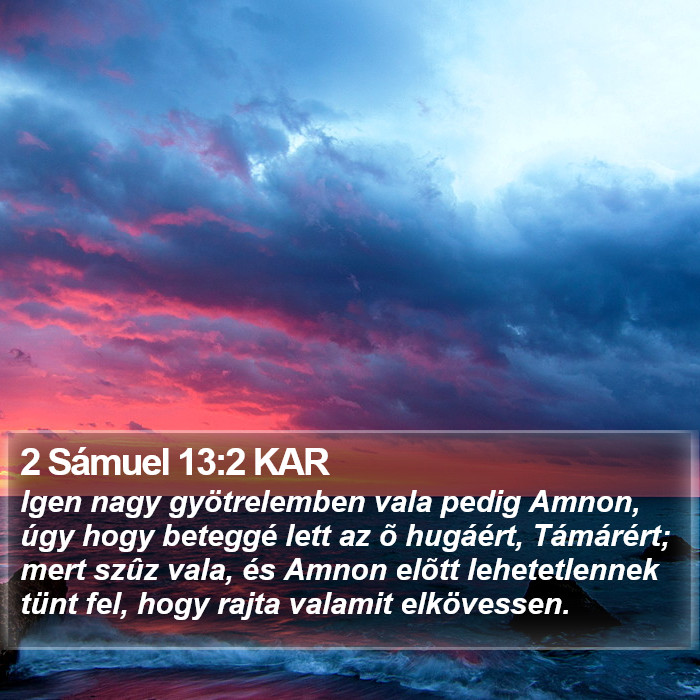 2 Sámuel 13:2 KAR Bible Study