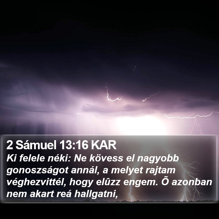 2 Sámuel 13:16 KAR Bible Study