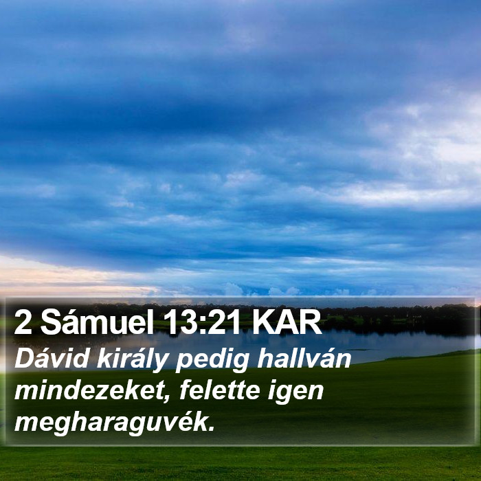 2 Sámuel 13:21 KAR Bible Study