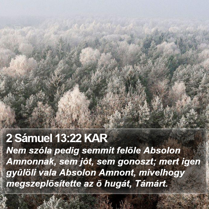 2 Sámuel 13:22 KAR Bible Study