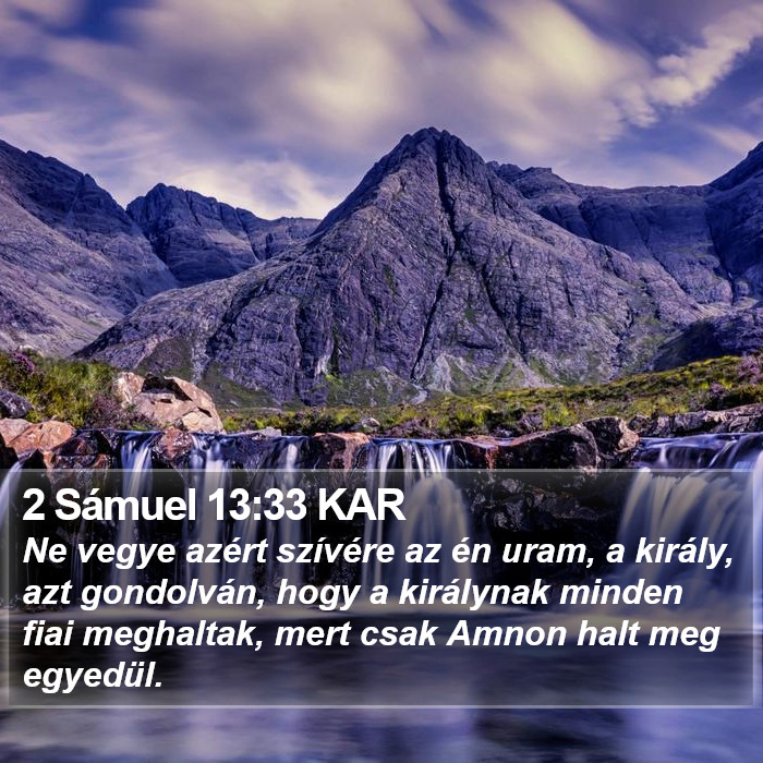 2 Sámuel 13:33 KAR Bible Study