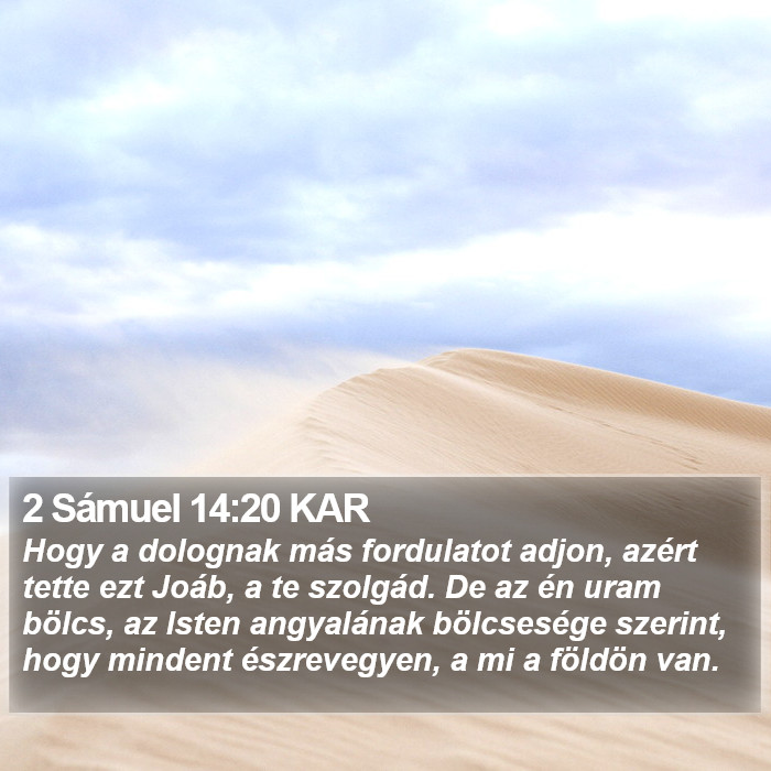 2 Sámuel 14:20 KAR Bible Study