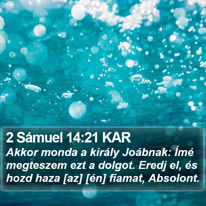 2 Sámuel 14:21 KAR Bible Study