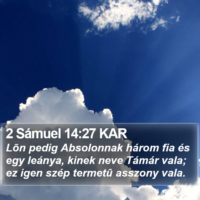 2 Sámuel 14:27 KAR Bible Study