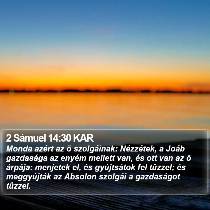 2 Sámuel 14:30 KAR Bible Study