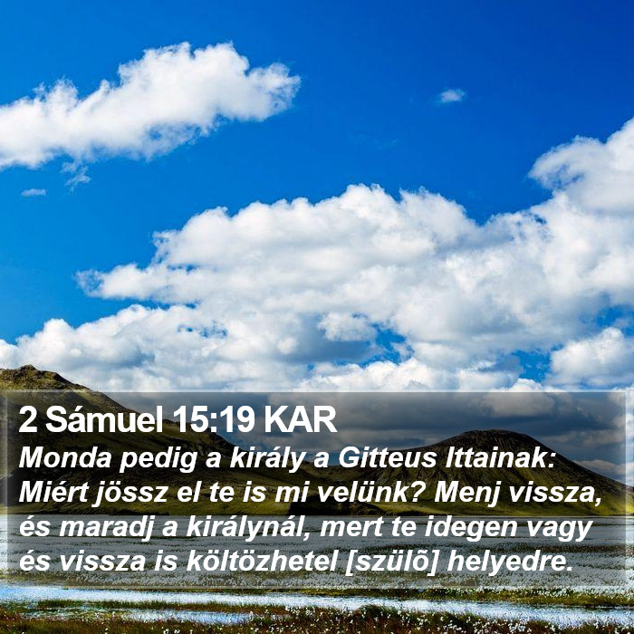 2 Sámuel 15:19 KAR Bible Study