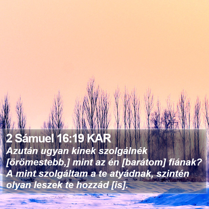 2 Sámuel 16:19 KAR Bible Study