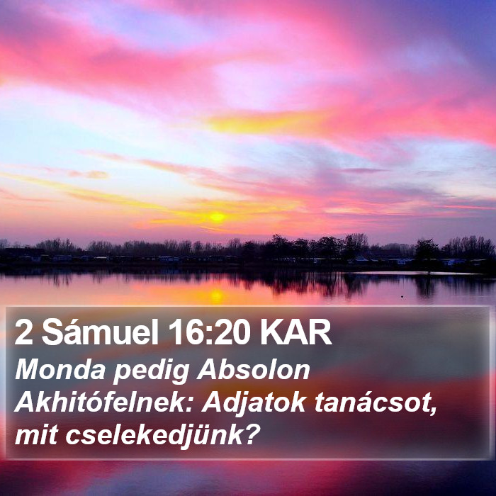 2 Sámuel 16:20 KAR Bible Study